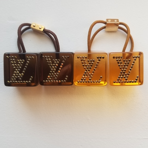 Louis Vuitton Resin & Rhinestone Cube Hair Ties - Picture 1 of 8